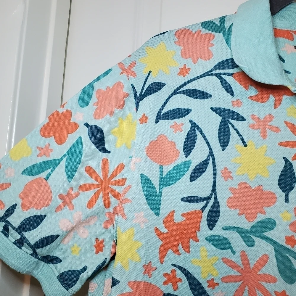 Nike Women's Floral Print Cropped Golf Polo Size M